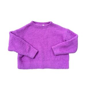 GAP Vibrant Purple Crew Neck Marshmallow Sweater small 6/7